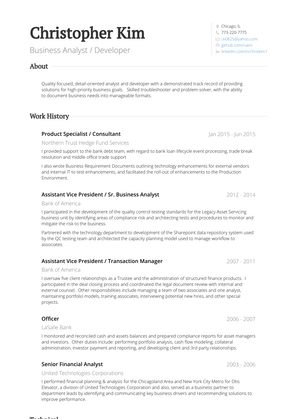 Product Specialist / Consultant Resume Sample and Template