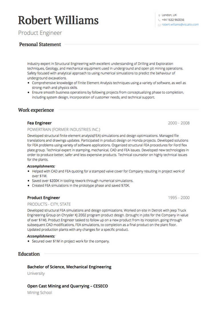 British Uk Cv Tips Format Requirements Examples Visualcv