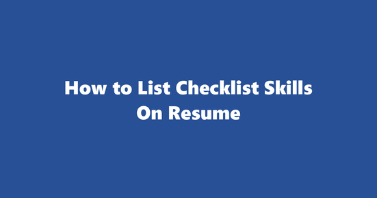 checklist resume skills