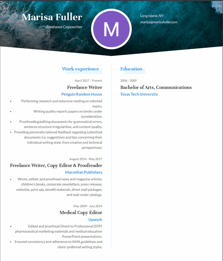 Copywriter Sample Resume_Fuji