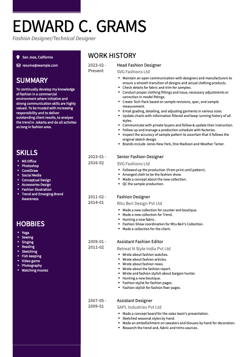 internal promotion resume example