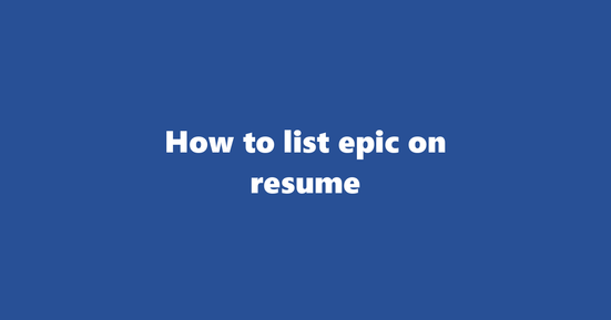 epic on resume banner image