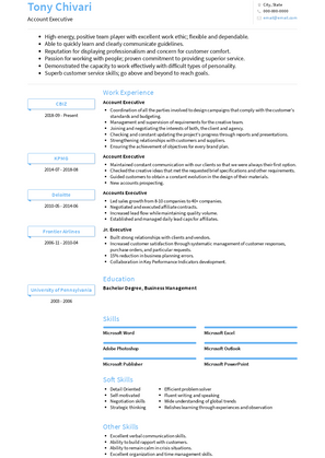 Account Executive Resume Sample and Template