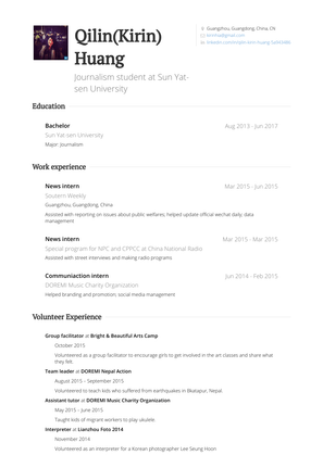 News Intern Resume Sample and Template