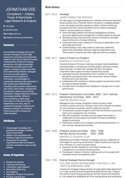 律师助理 Resume Sample and Template