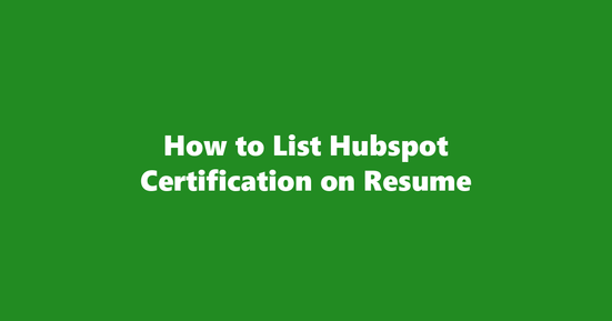 hubspot certification on resume banner image