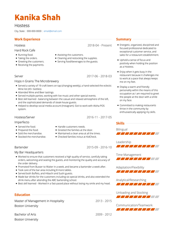 One Page CV Template and Example - Slate by VisualCV	