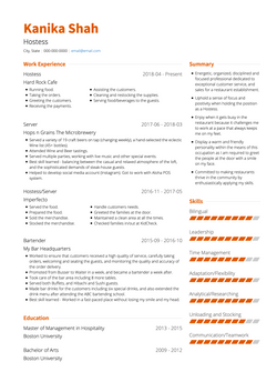 One Page CV Template and Example - Slate by VisualCV	