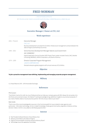 Executive Manager Resume Sample and Template