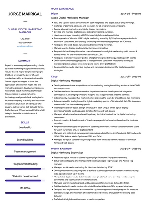 Digital Marketing Manager CV Example and Template