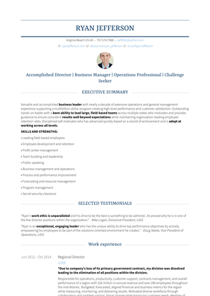Regional Director Resume Sample and Template