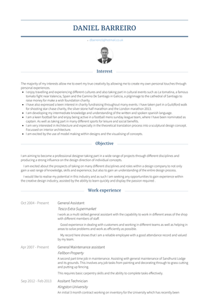 General Assistant Resume Sample and Template