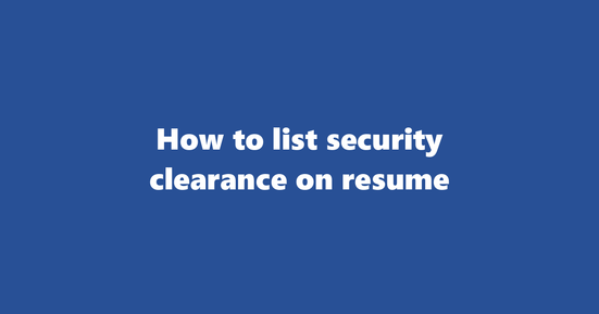 security clearance on resume banner image