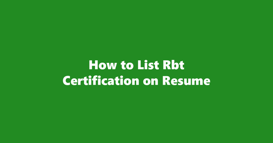 rbt certification on resume banner image