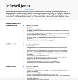 Freelancer CV Example and Template