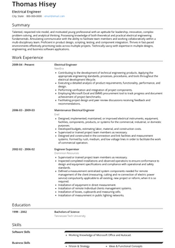 Electrical Engineer Resume Sample and Template