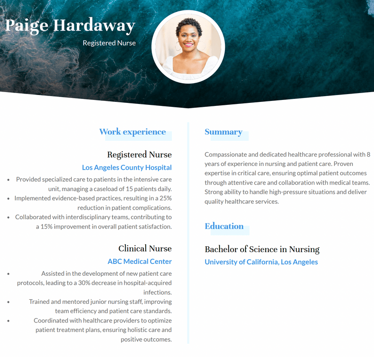 Printable Photo Resume Template - Fuji