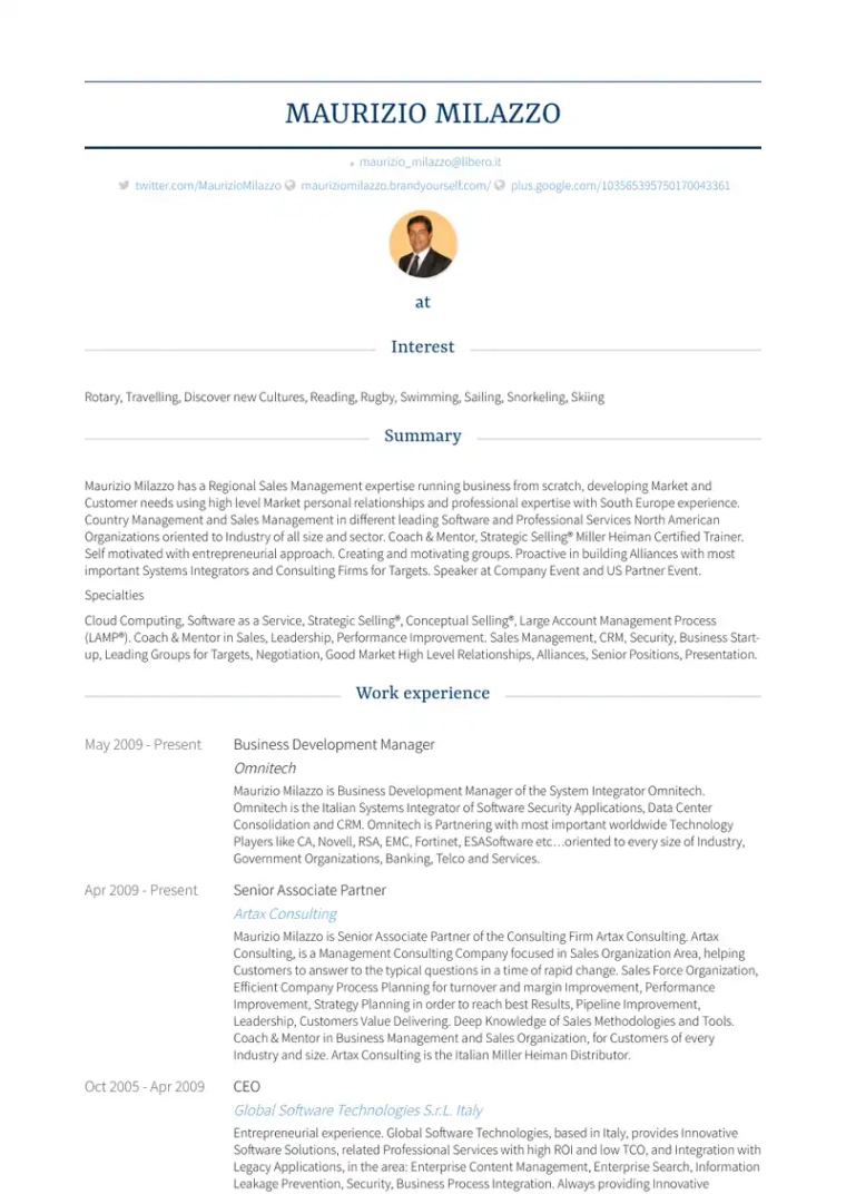 senior associate partner resume example