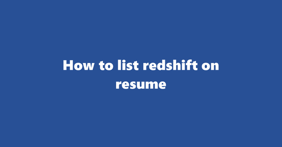redshift on resume banner image