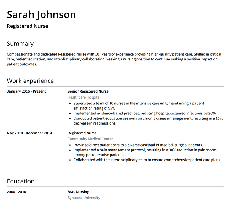 Clean Black and White Resume Teplates - Monaco
