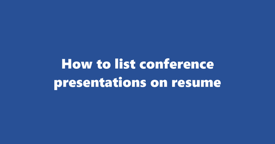 conference presentations on resume banner image