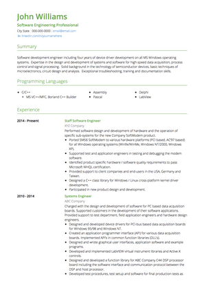 null CV Beispiel und Vorlage