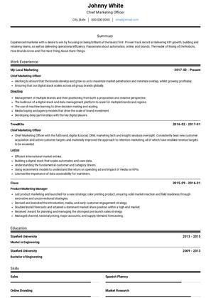 Chief Marketing Officer Resume Sample and Template