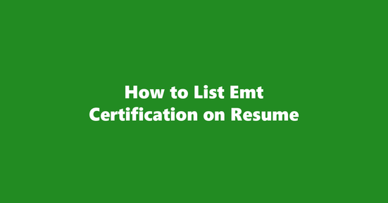 emt certification on resume banner image