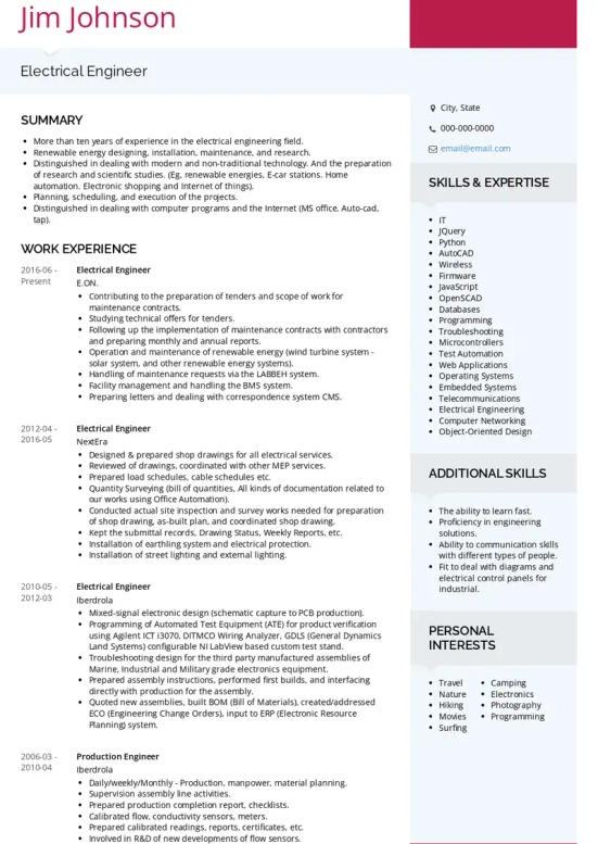 hardware resume skills