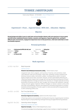 Retail Associate Resume Sample and Template