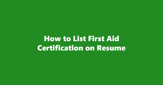 first aid certification on resume banner image