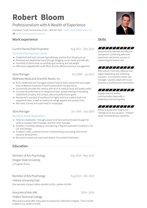 Current Owner/Sole Proprietor  Resume Sample and Template