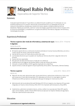 tecnología-Información Resume Sample and Template