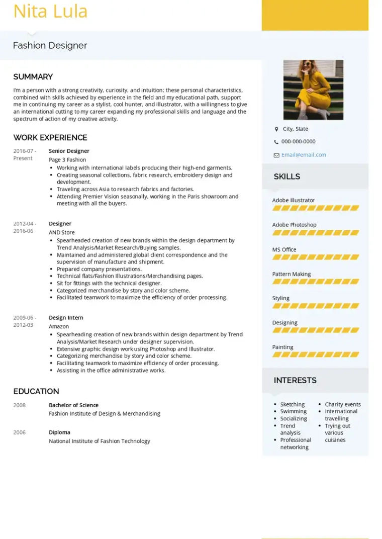 resume format in germany