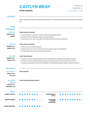 Patient Advocate Resume Sample and Template