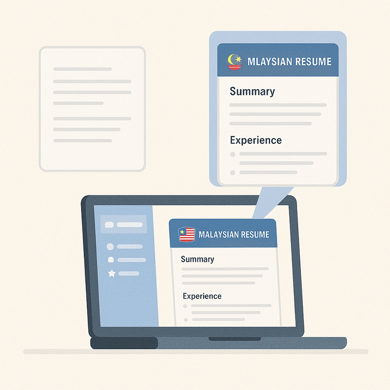 create a malaysian resume