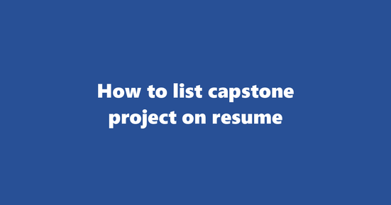 capstone project on resume banner image