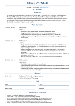 UX Designer Resume Sample and Template