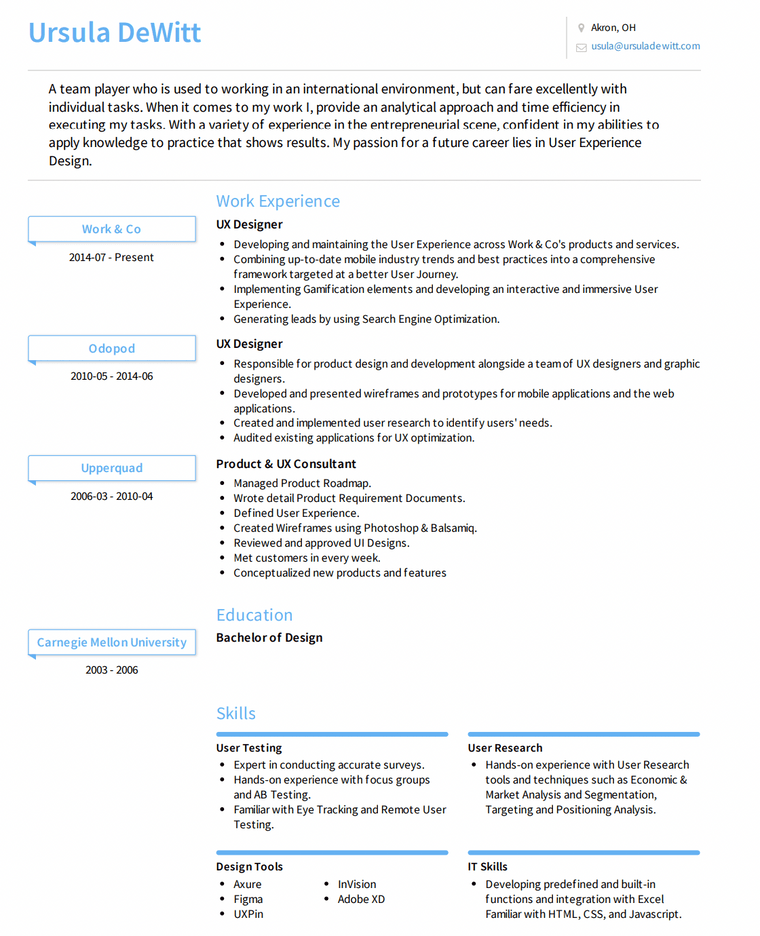 Clair Modern CV Template