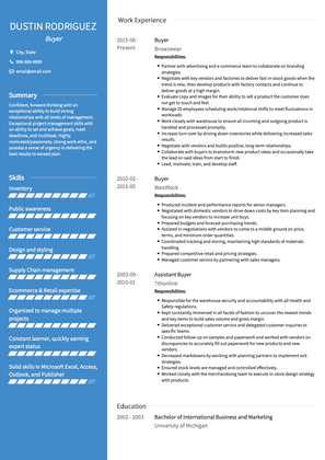 Buyer CV Example and Template