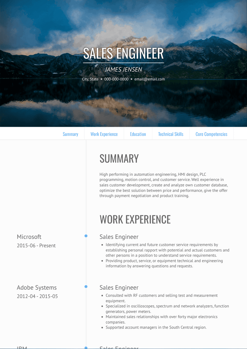 Sales Engineer Resume Sample and Template