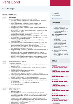 Case Manager Resume Sample and Template