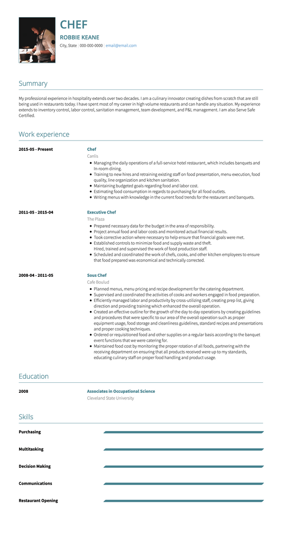 Refined Resume Template and Example - Monaco by VisualCV	