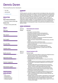 Personal/Executive Assistant Resume Sample and Template