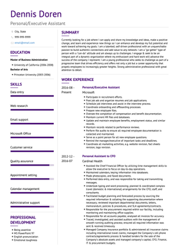 Personal Assistant CV Examples & Templates | VisualCV