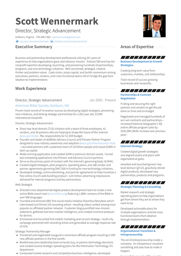 sample of va resume