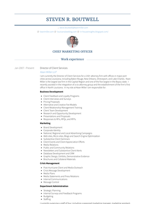 Director Of Client Services Resume Sample and Template
