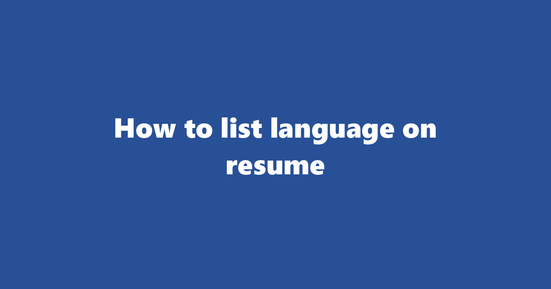 language on resume banner image