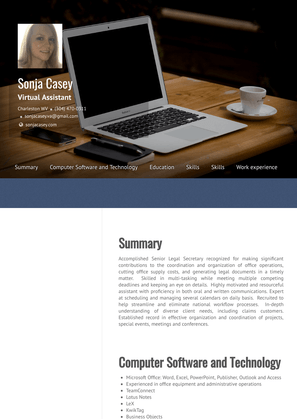 Senior Legal Secretary  Resume Sample and Template