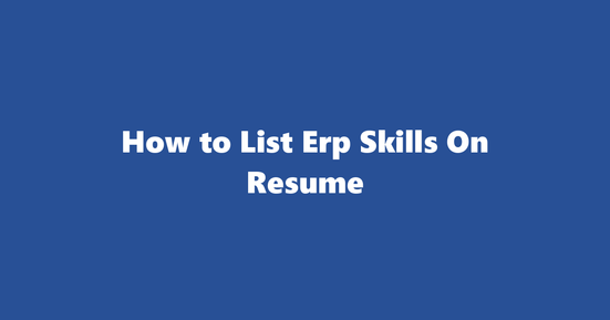 erp resume skills